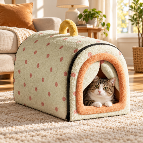 Soluvis Cozy Cave Bed for Cats & Small Dogs