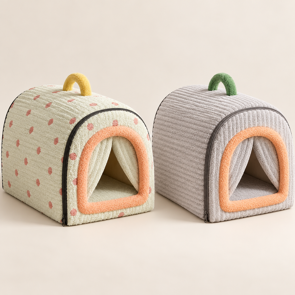 Soluvis Cozy Cave Bed for Cats & Small Dogs