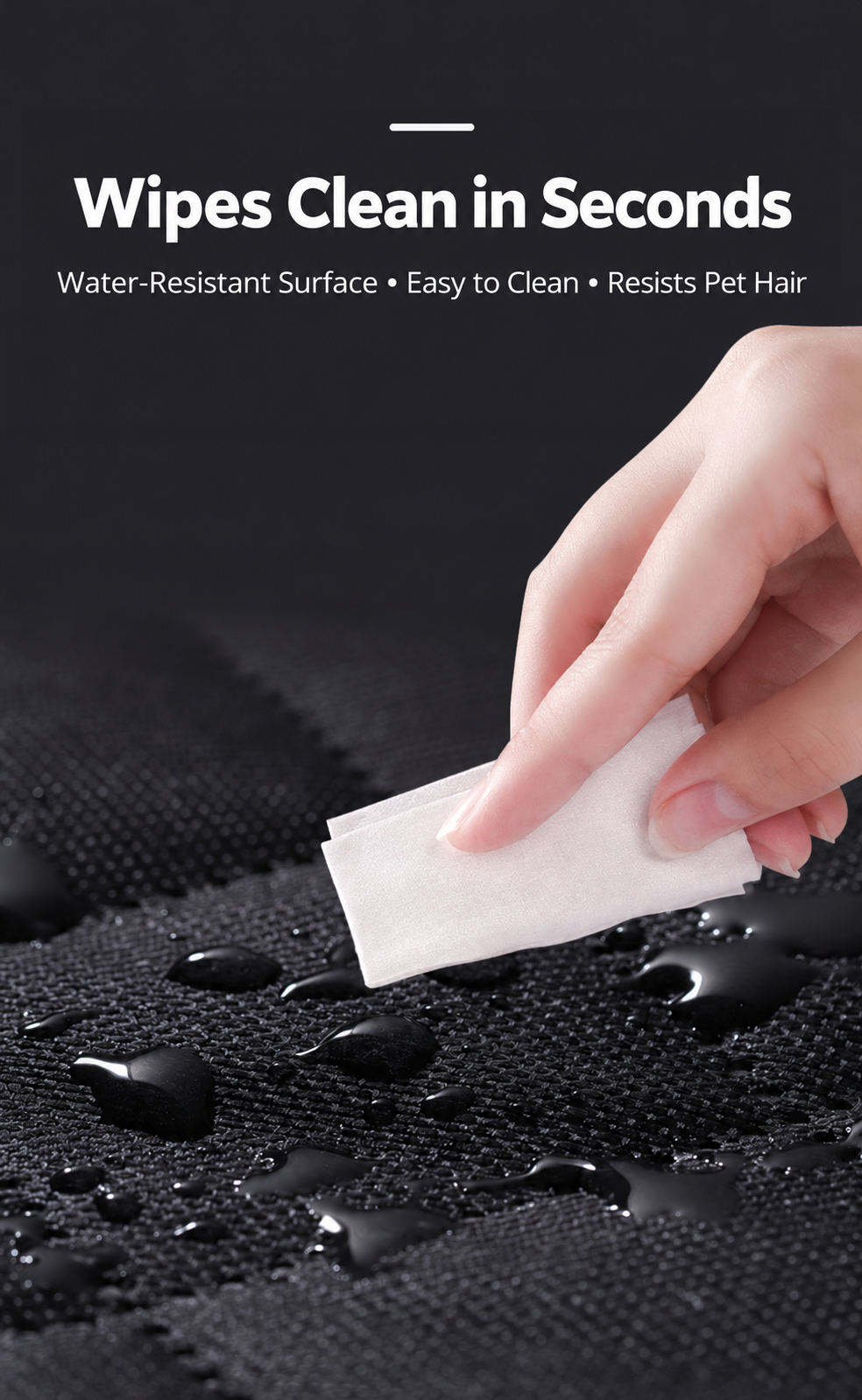 Water-resistant dog car seat cover easy-clean surface