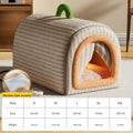 Soluvis gray cozy cave pet bed with size guide