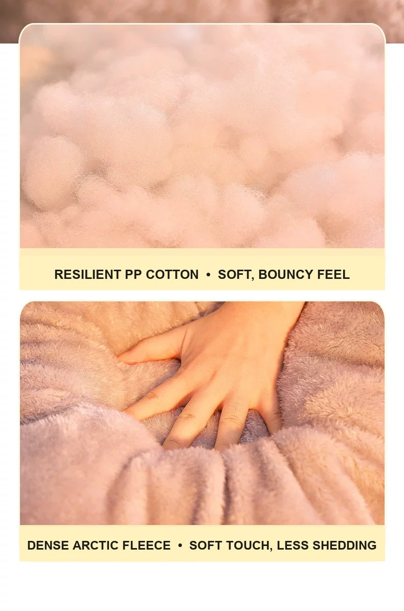 Soluvis cozy cave pet bed soft cotton and fleece material details